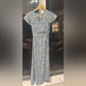 Sienna Sky Blue and White Floral Midi Dress